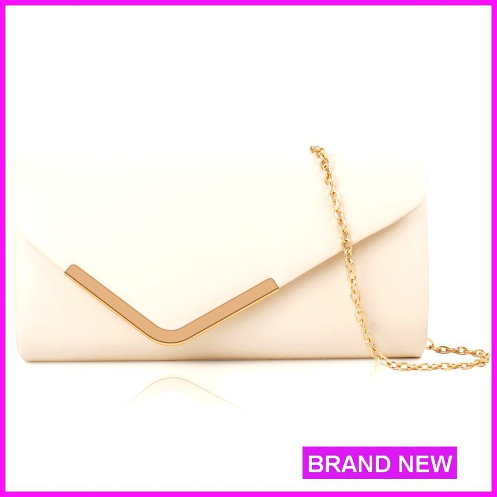 Shiny Sequin Envelope Clutch Evening Bag with Chain Sparkly Party Prom Purse